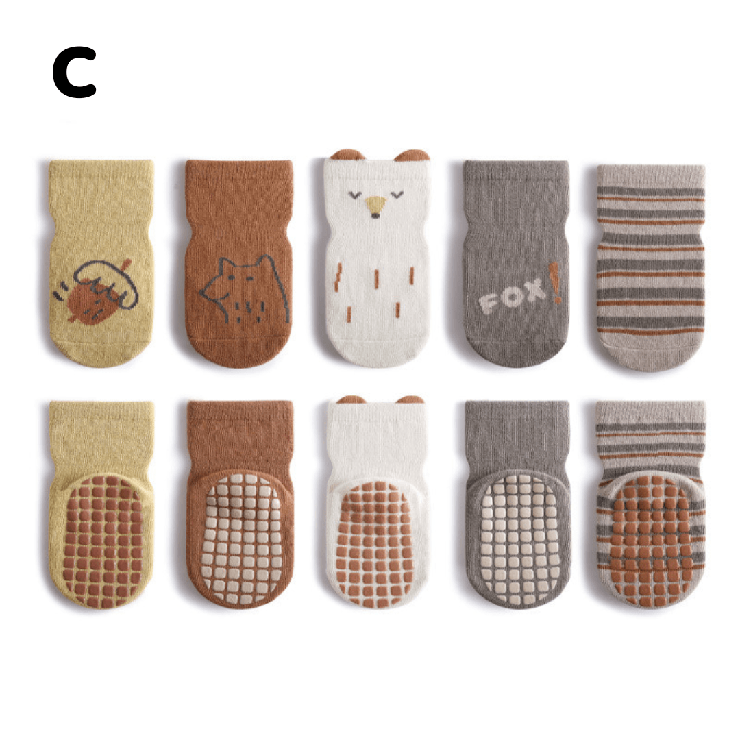 BabyLab™ Animal Socks - Calzine Antiscivolo (5pz) - BabyLab